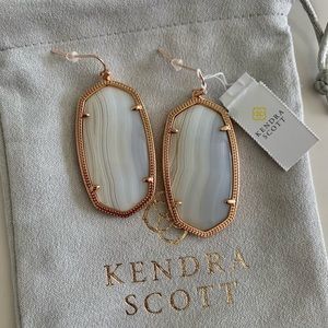 Kendra Scott Tan Banded Agate Danielle Earrings